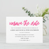 Moderne Kalligraphie Unsave the date wedcard Einladung (Stehend Vorderseite)