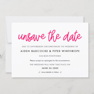 Moderne Kalligraphie Unsave the date wedcard Einladung