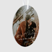 Moderne Kalligraphie Unsere ersten Weihnachten als Ornament (Vorderseite)