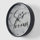Moderne Kalligraphie Unsere Zuhause Uhr (Winkel)