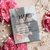 moderne Kalligraphie verblasste Foto uAwg Hochzeit Einladungspostkarte