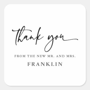 Moderne Kalligraphie Vielen Dank für Ihr Interesse Quadratischer Aufkleber