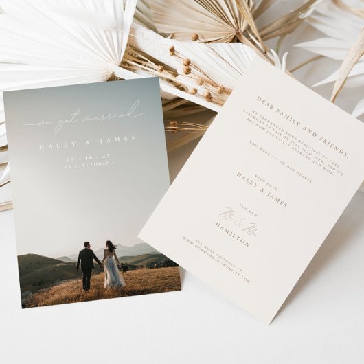 Moderne Kalligraphie Wir Got Verheiratete Foto Hoc Ankündigung