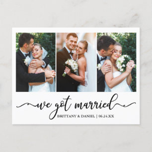 Moderne Kalligraphie Wir Got Verheiratete Hochzeit Postkarte
