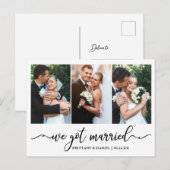 Moderne Kalligraphie Wir Got Verheiratete Hochzeit Postkarte (Vorne/Hinten)