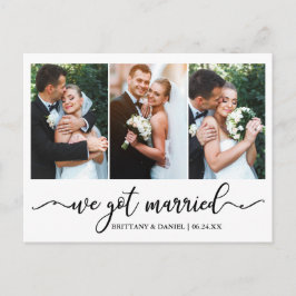 Moderne Kalligraphie Wir Got Verheiratete Hochzeit Postkarte