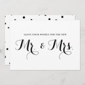 Moderne Kalligraphie wünscht den neuen Mr. & Mrs. Hinweiskarte (Vorne/Hinten)