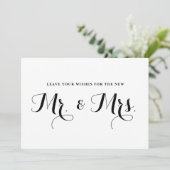 Moderne Kalligraphie wünscht den neuen Mr. & Mrs. Hinweiskarte (Stehend Vorderseite)