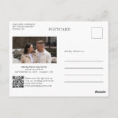 Moderne Kalligraphie zeitlos schwarz Save the Date Postkarte (Rückseite)