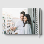 Moderne Kalligraphie zeitlos Silberschwarze Hochze Gästebuch (Rückseite)