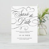 Moderne Kalligraphie zeitlose Black QR Code Hochze Save The Date (Stehend Vorderseite)