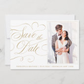 Moderne Kalligraphie zeitlose Goldhochzeit für Fot Save The Date (Vorderseite)