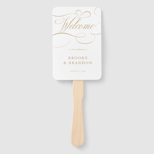 Moderne Kalligraphie zeitlose Goldhochzeit Timelin Fächer (Vorderseite)