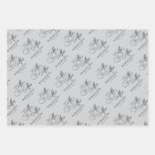 Moderne Kalligraphie zeitlose Schwarz-Weiß-Hochzei Geschenkpapier Set (Vorderseite 3)