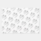 Moderne Kalligraphie zeitlose Schwarz-Weiß-Hochzei Geschenkpapier Set (Vorderseite 2)