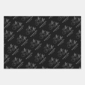 Moderne Kalligraphie zeitlose Schwarz-Weiß-Hochzei Geschenkpapier Set (Vorderseite)