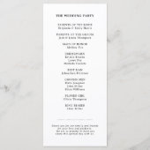 Moderne Kalligraphie zeitlose Schwarz-weiße Hochze Programm (Rückseite)