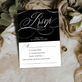 Moderne Kalligraphie zeitlose Schwarz-weiße Hochze RSVP Karte