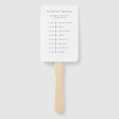 Moderne Kalligraphie zeitlose schwarze Hochzeit Ti Fächer (Rückseite)