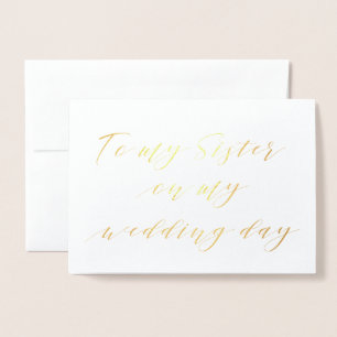 Moderne Kalligraphie zu meiner Schwester an meinem Folienkarte