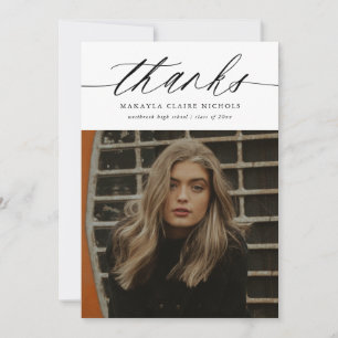 Moderne Kalligraphie Zwei Foto Abschluss Dankeskarte