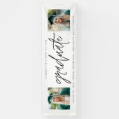 Moderne Kalligraphie Zwei Foto Abschluss Glückwuns Banner (Vertikal)