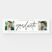 Moderne Kalligraphie Zwei Foto Abschluss Glückwuns Banner (Horizontal)