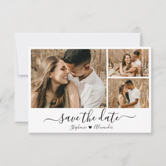 Moderne Kalligraphiefotografie Save the Date (Vorderseite)