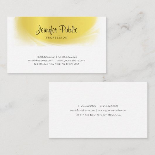 Moderne kalligraphierte trendy Gold Look Luxury El Visitenkarte (Vorne/Hinten)