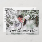 Moderne Kalligraphieschrift Rette das neue Datum Postkarte (Vorne/Hinten)