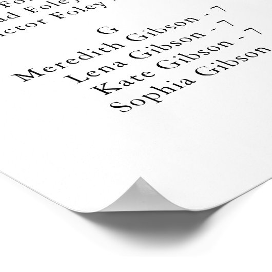 Moderne kalligraphische Alphabetisierungstabelle Poster (Ecke)