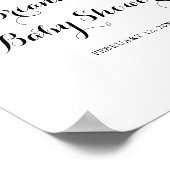 Moderne kalligraphische Babydusche Willkommen Poster (Ecke)