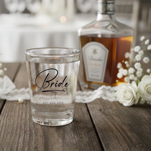Moderne kalligraphische Bride ID1025 Schnapsglas