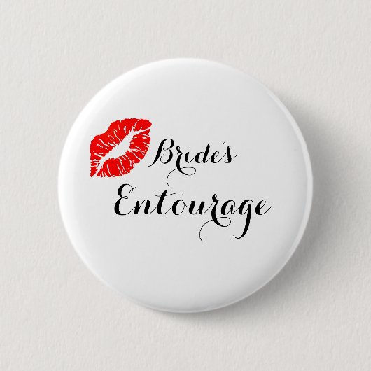 Moderne kalligraphische Brides Entourage Button (Vorderseite)