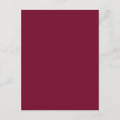 Moderne kalligraphische Burgundy-Hochzeitdetails Begleitkarte (Rückseite)