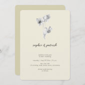 Moderne kalligraphische Daffodil Minimal Spring We Einladung (Vorne/Hinten)