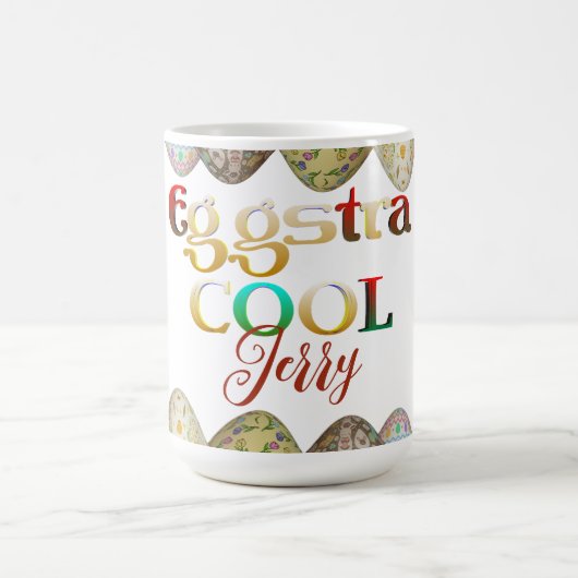 Moderne kalligraphische Egg-stra Cool Ostern Extra Kaffeetasse (Mittel)