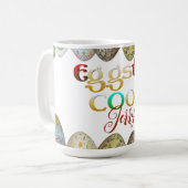 Moderne kalligraphische Egg-stra Cool Ostern Extra Kaffeetasse (Vorderseite Links)