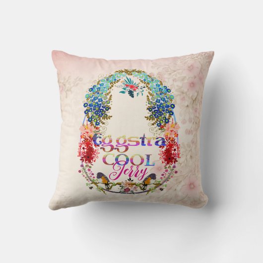 Moderne kalligraphische Egg-stra Cool Ostern Extra Kissen (Rückseite)