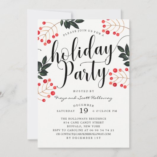 Moderne kalligraphische Feier Einladung (Vorderseite)