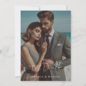 Moderne kalligraphische Fledermäuse Gothic Wedding Einladung (Rückseite)