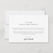 Moderne kalligraphische Foto Hochzeit Danke Karte (Rückseite)