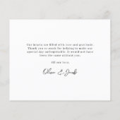 Moderne kalligraphische Foto Hochzeit Vielen Dank Flyer (Hinten)