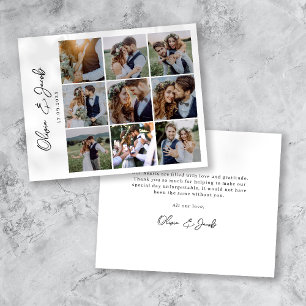 Moderne kalligraphische Foto Hochzeit Vielen Dank Flyer