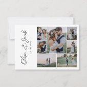 Moderne kalligraphische Fotocollage Dankeskarte (Vorderseite)