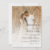 Moderne kalligraphische Fotocollage QR Code Hochze Einladung (Vorderseite)