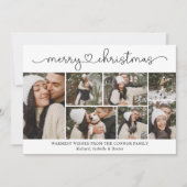 Moderne kalligraphische FotoCollage Weihnachten Karte (Vorderseite)