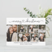 Moderne kalligraphische FotoCollage Weihnachten Karte (Stehend Vorderseite)