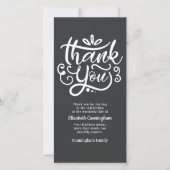 Moderne kalligraphische Gedenkstätte Dankeskarte (Vorderseite)