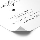 Moderne kalligraphische Gents Badezimmer Hochzeits Poster (Ecke)